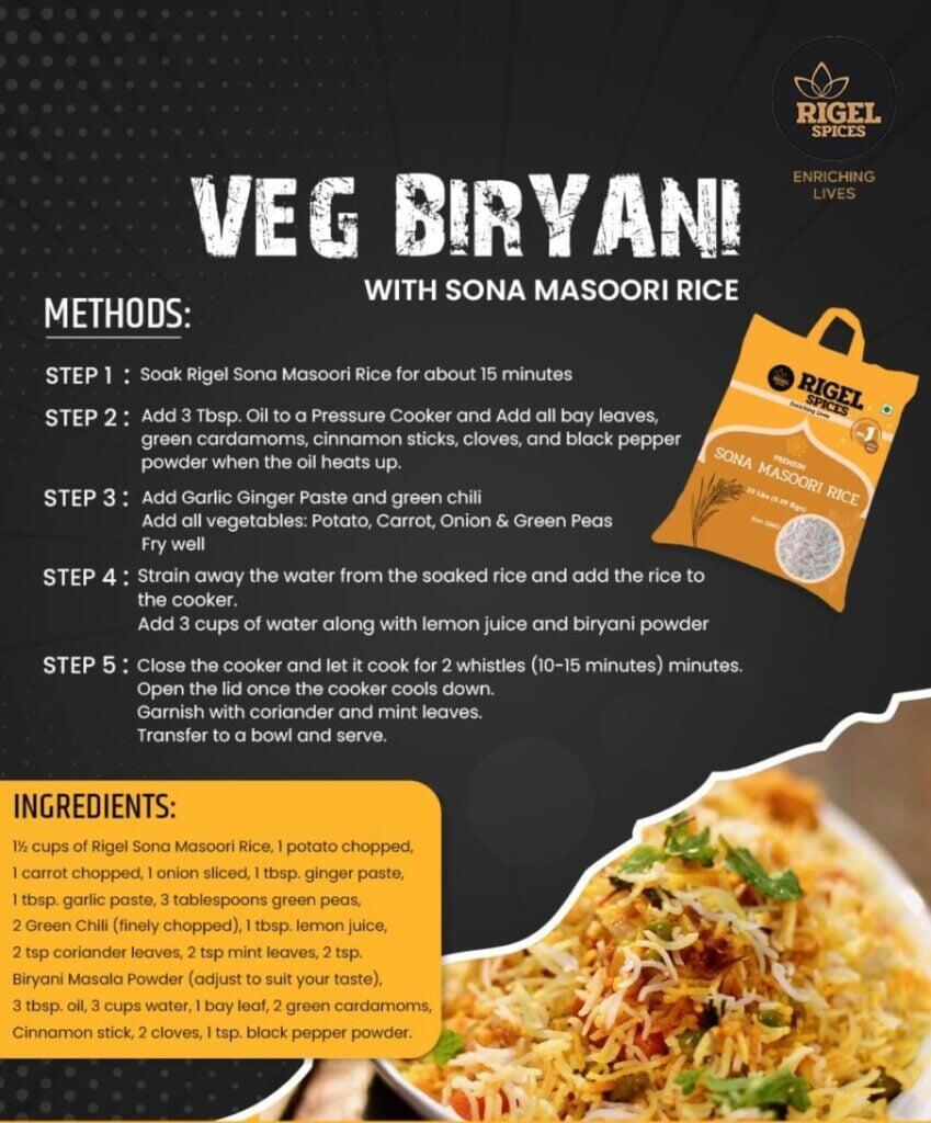 Sona Masoori Veg Biriyani