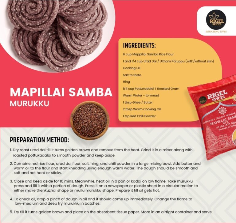 Benefits of Mapillai Samba Rice& Mapillai Samba Murukku